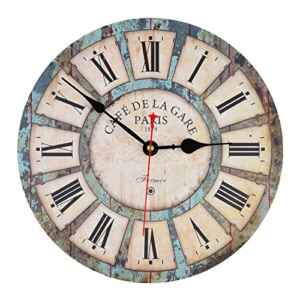 FOKOM  Holz Lautlos Vintage Wanduhr Uhr Wall Clock  | Vintage  |