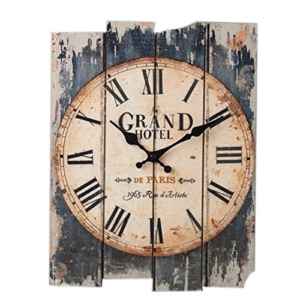 FOKOM Holz Lautlos Vintage Wanduhr Uhr Wall Clock ohne Tickgeräusche | Vintage | 